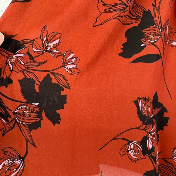 Apt. 9 Women's Floral Print Sleeveless Tank Top Blouse, Size Large, Burnt Orange - Picture 7 of 11